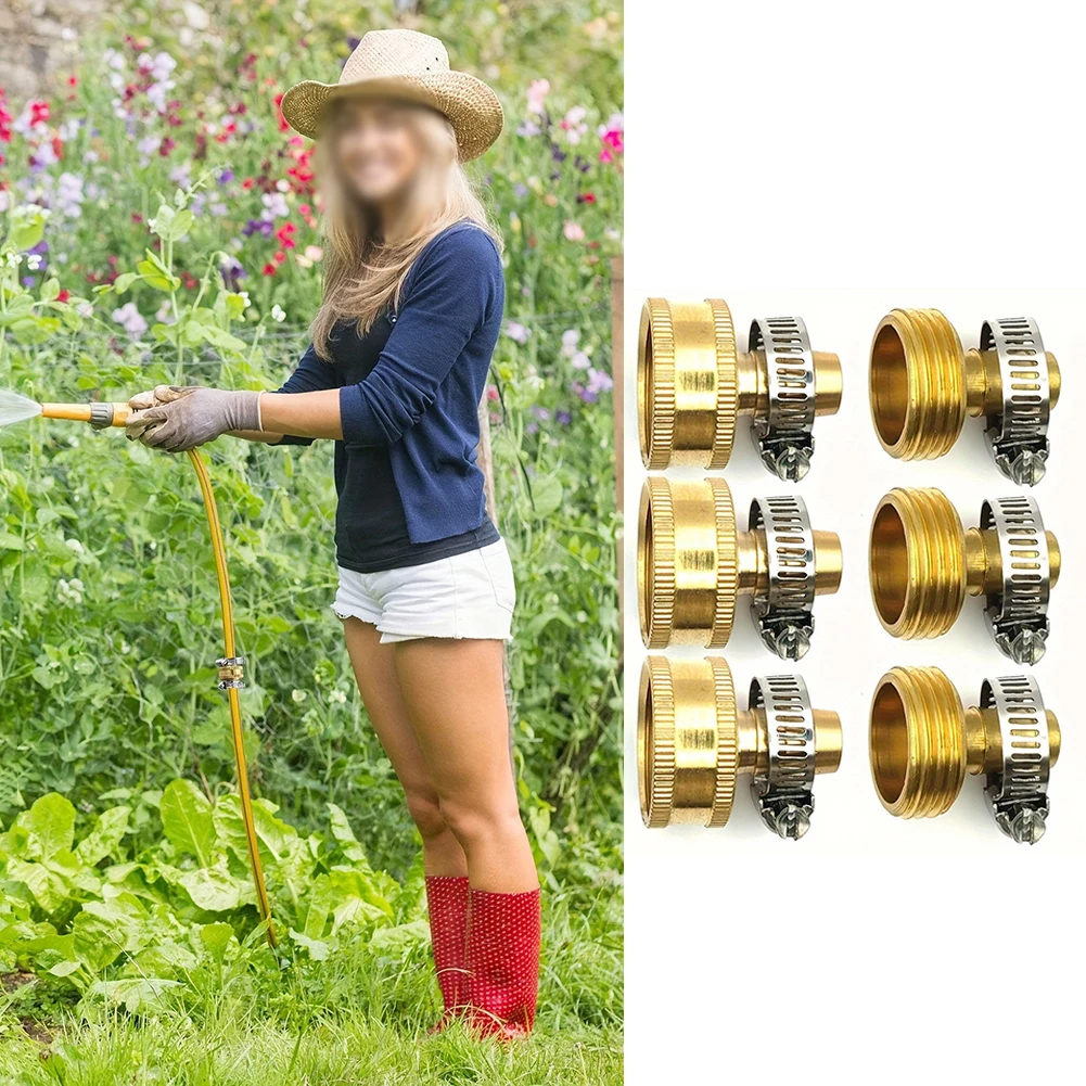 1/2 GHT Brass Quick Connector for Garden Tap Adapter Fits Standard Hose Brands and Prevents Water Leakage Outdoors