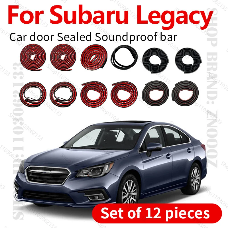 

For 2014-2025 Subaru Legacy Car Door Strip Rubber Double Layer Sealing Protector Soundproof Strip Dustproof Seal Strip 12PCS Set
