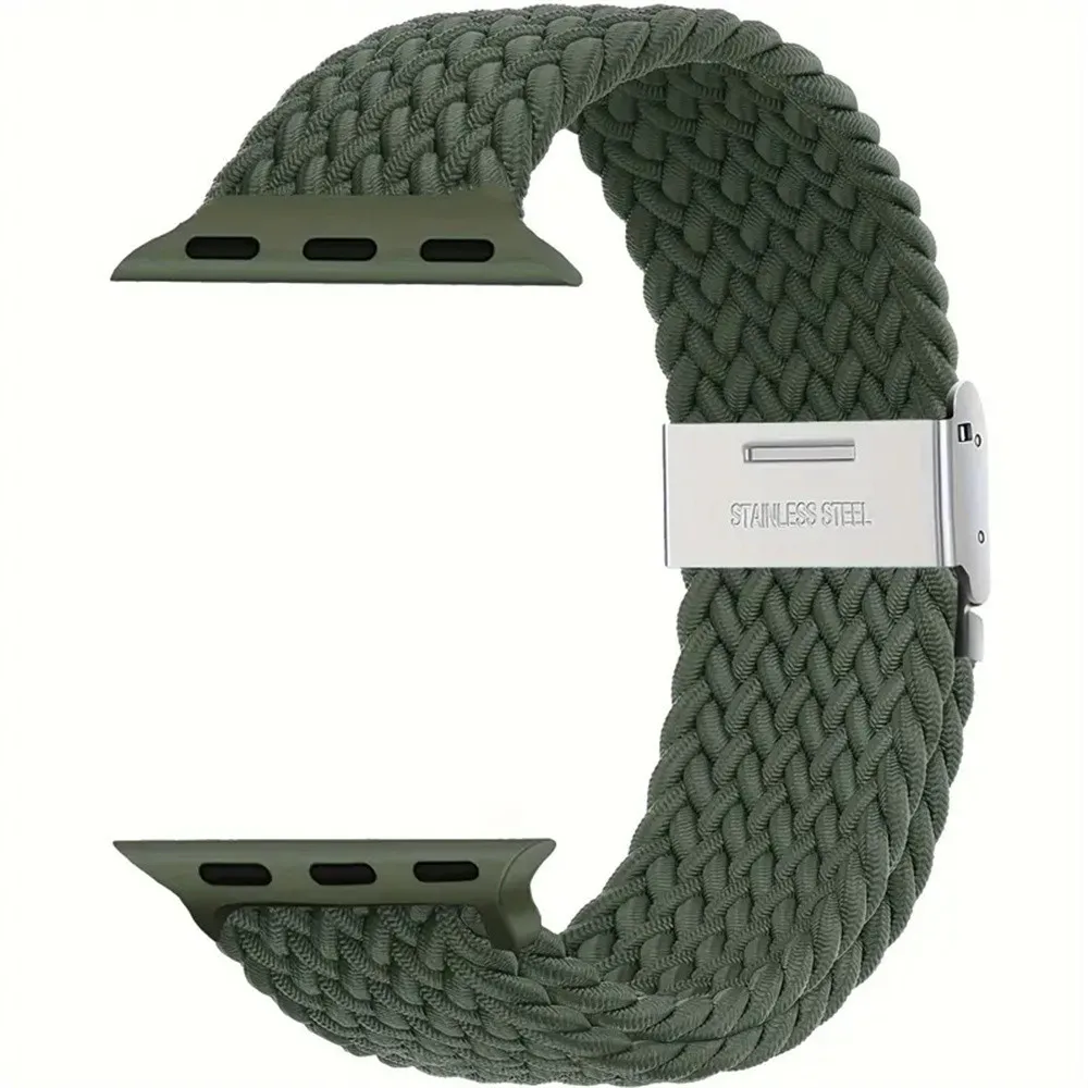 Nylon Elastic Strap For Apple Watch Band 49mm 45mm 44mm 42mm 41mm 38 40 mm Braided Solo Loop iWatch Series 10 9 8 7 SE 5 Ultra 2 image 6