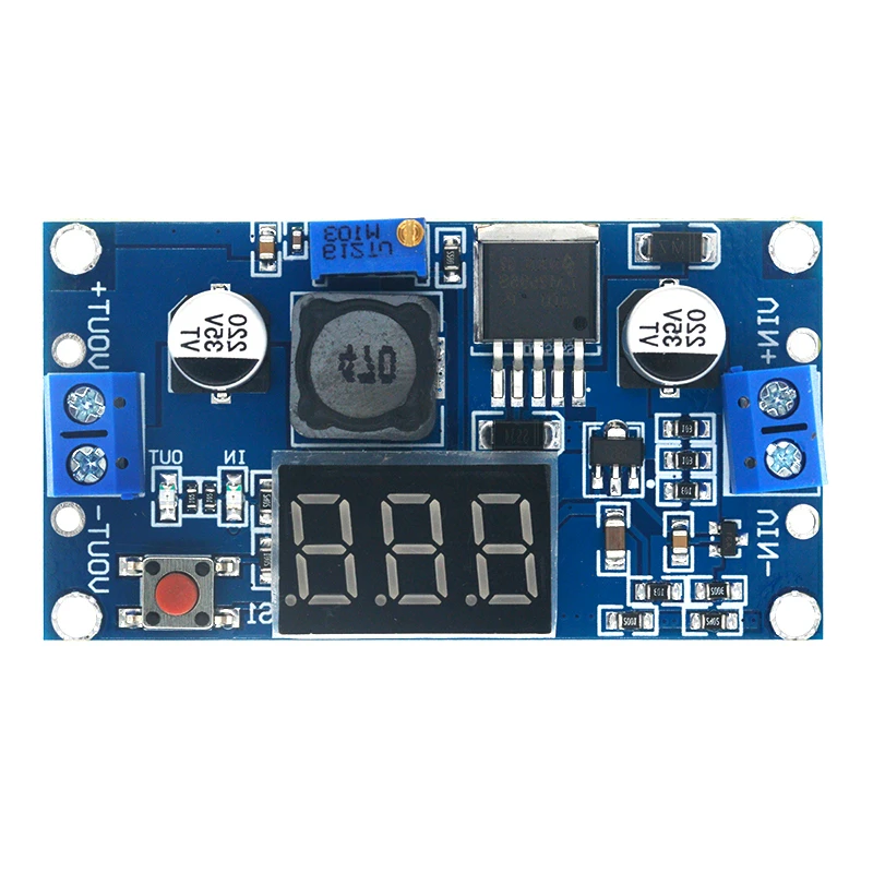 LM2596 BUCK 3A DC-DC Voltage Adjustable Step-Down Power Module + Blue LED Voltmeter