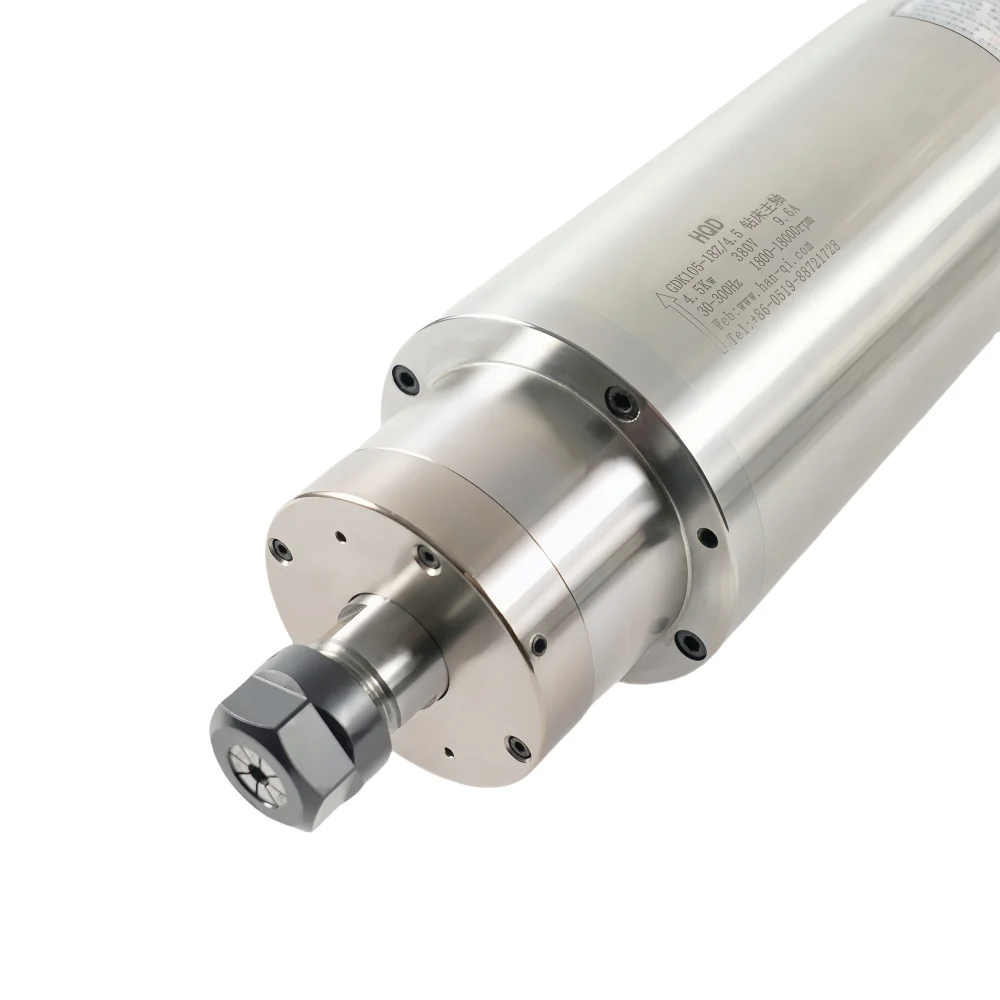 Motor de husillo CNC ER20 de fresado y perforación de metal refrigerado por agua de 4,5 kW GDK105-18Z/4,5