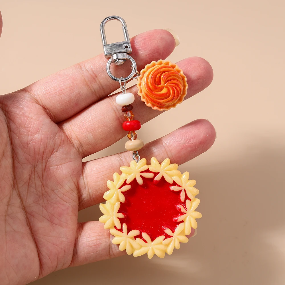 Aihua Nette Brot Keks Schlüsselbund Schöne Waffel Cookies Schlüsselanhänger Für Frauen Mädchen Simulation Lebensmittel Handtasche Anhänger Schmuck Geschenke – Detail 3