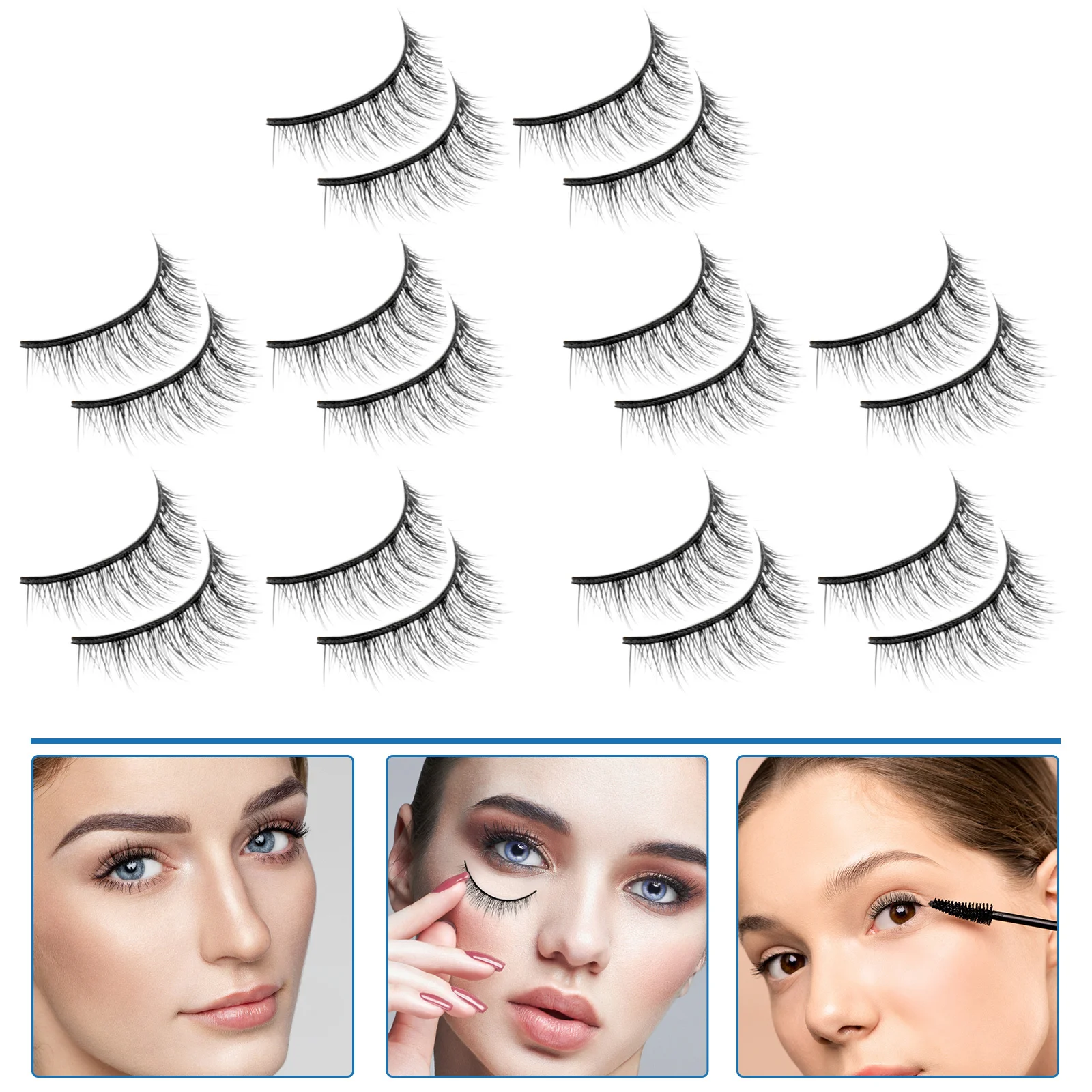 

10Pairs False Eyelashes Natural Short Extensions for Women Makeup Accessories Classic Fake Lashes Perfect for Daily Party