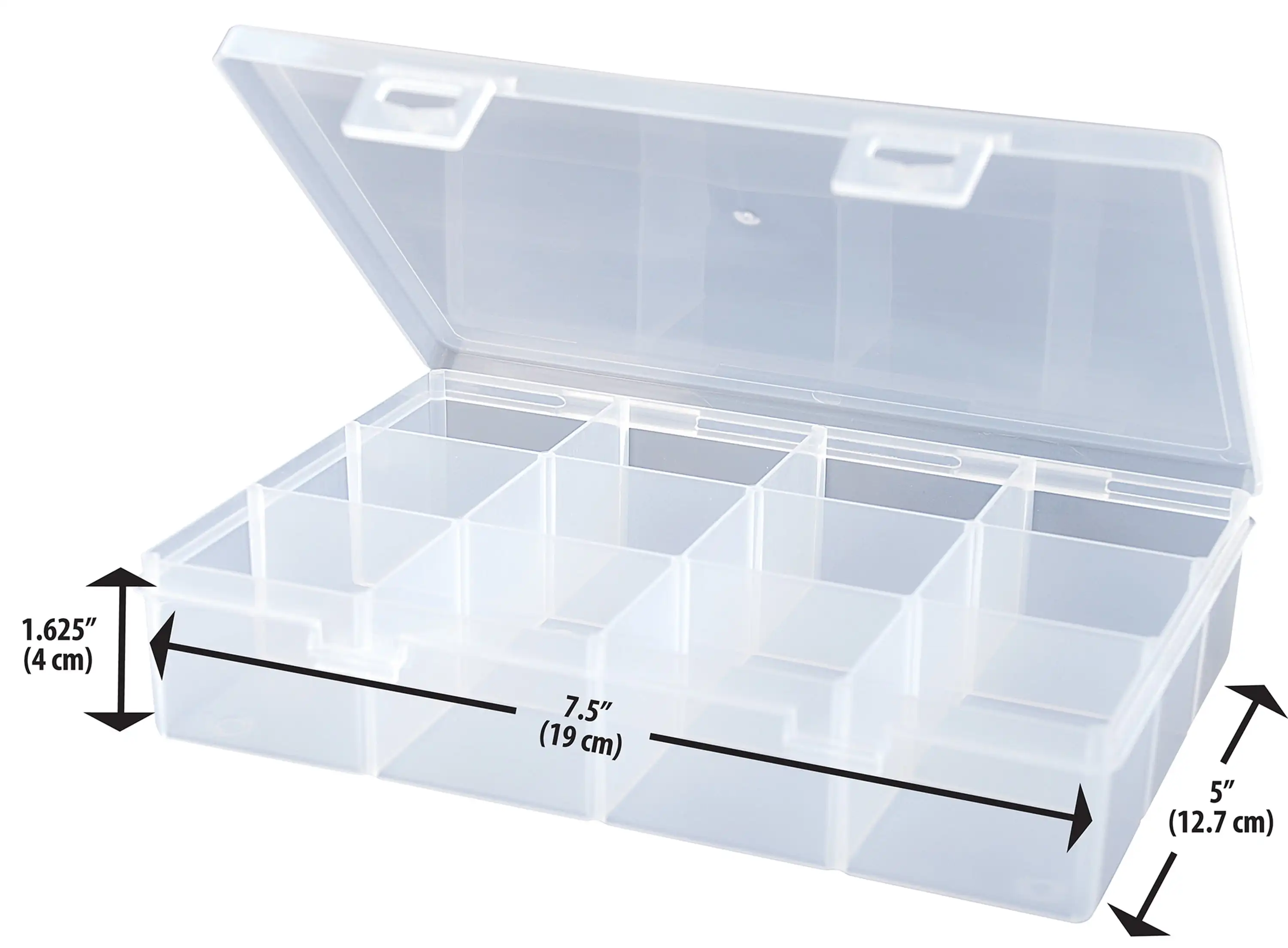 Clear 12 Compartment Box, Plastic Material, Ages 3+