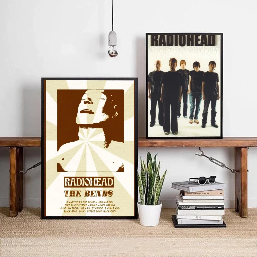 Rock Band R-Radiohead Music Poster DIY Poster Kraft Paper Vintage Poster Wall Art Painting Study Stickers Big Szie Wall Painting