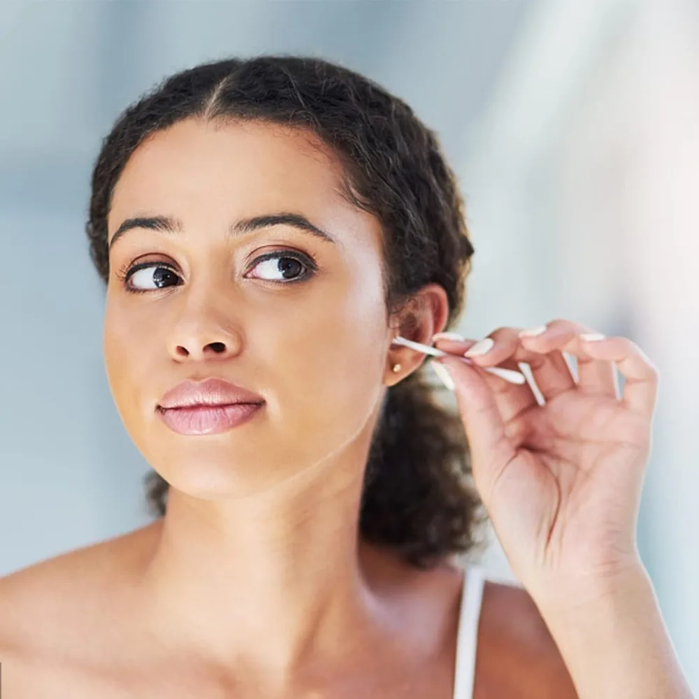 Bastoncillos de algodón 100 piezas, hisopo de algodón sin cloro, hipoalergénico, Punta Q de madera, limpieza diaria, 100%
