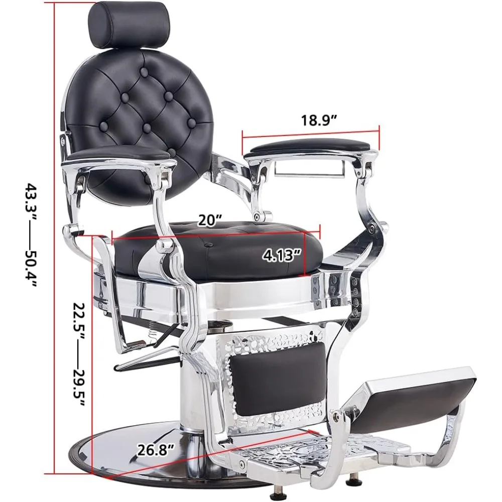 كرسي الحلاق Antlu كرسي صالون مصفف الشعر، كراسي تصفيف الشعر عتيقة شديدة التحمل بوزن 700 رطل لتدليك الوشم التجميلي في صالون الحلاقة