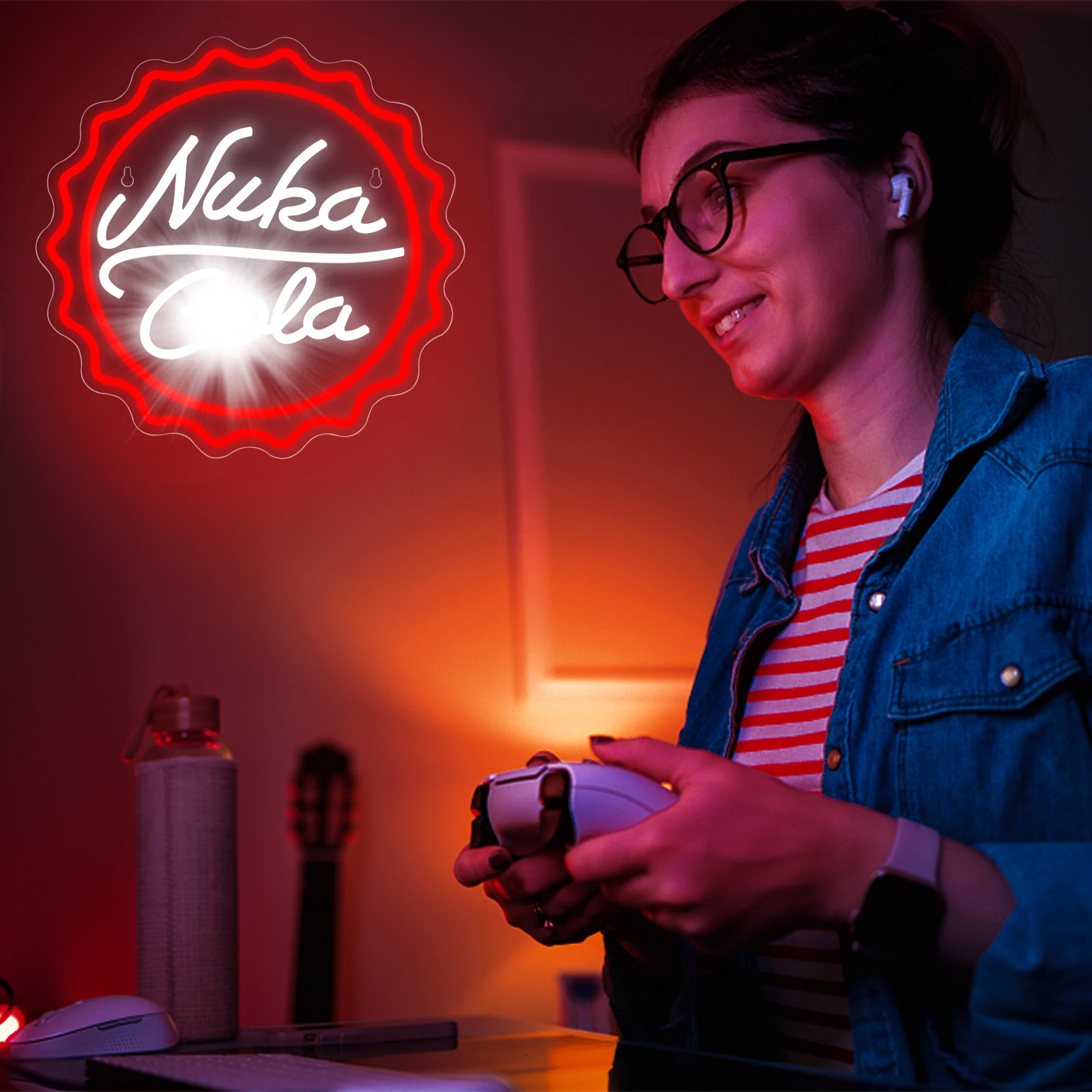 Cola ป้ายนีออนเกมป้ายนีออนสําหรับตกแต่งเกมป้ายนีออนสําหรับตกแต่งห้อง Man Cave Bar Wall Art ห้องเกมของขวัญวันเกิด