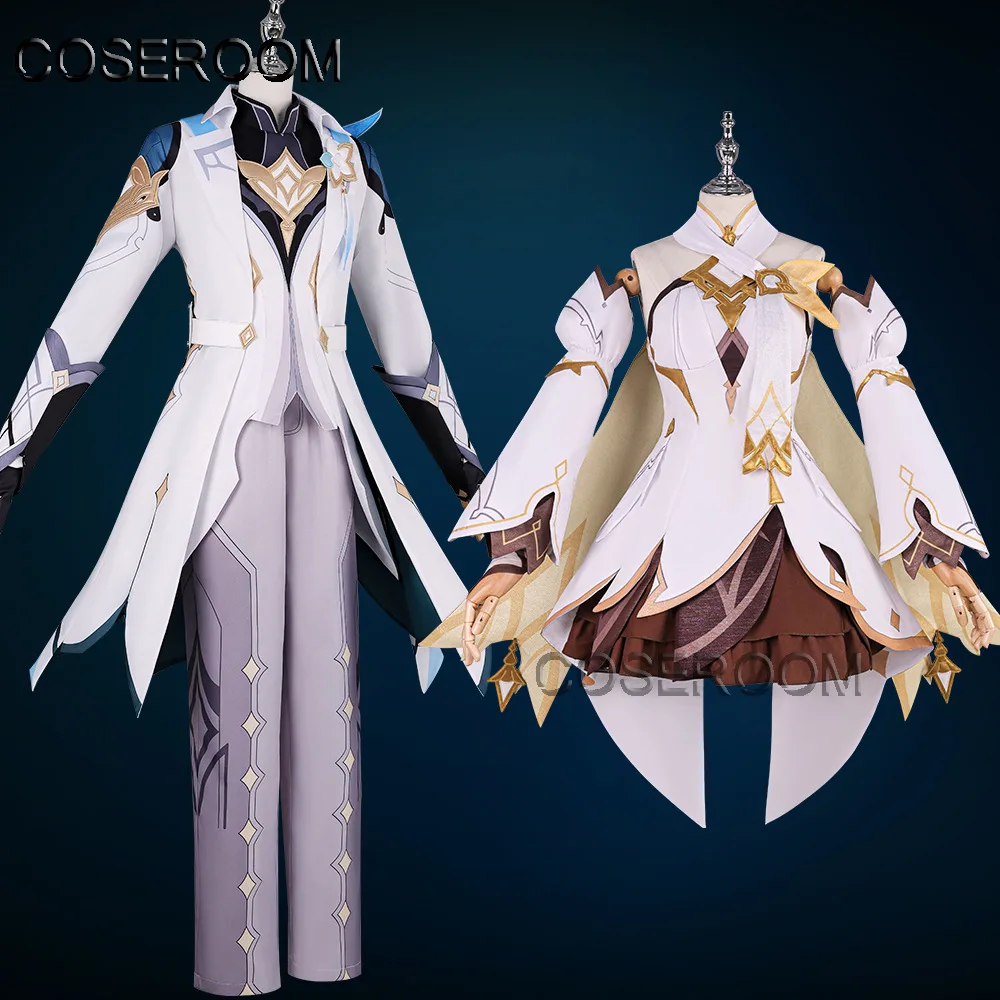 Anime-Spiel Genshin Impact Aether Lumine Cosplay-Kostüm Cosplay-Kleid Outfit Karneval Halloween Comic Con Rollenspiel-Uniform Requisite