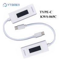 Type-C Tester 4-30V Voltage Meter Ammeter Digital DC Voltage Current Capacity Power Meter 2-directions Tester KWS-065C