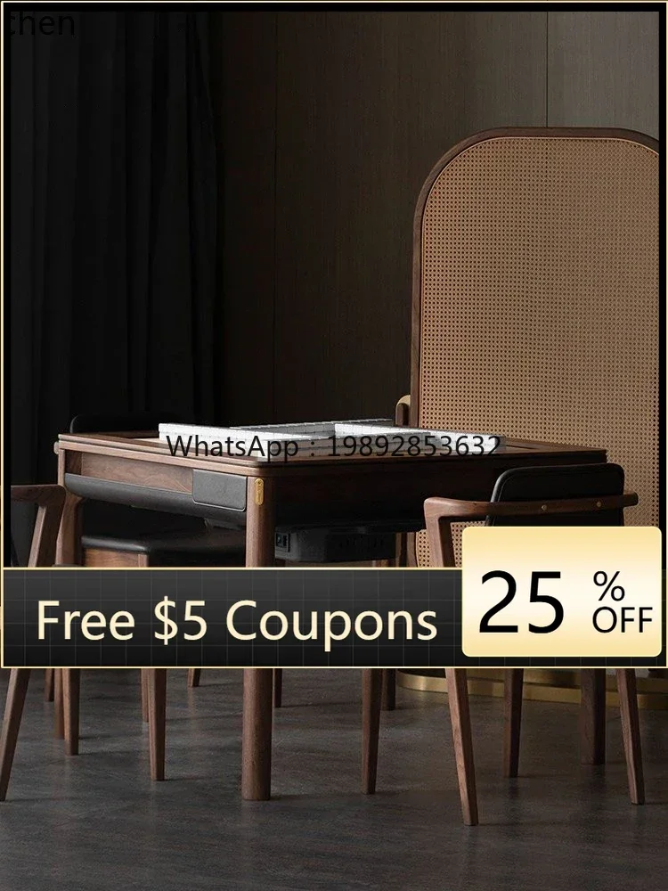 

D2-4 retro style mahjong machine solid wood automatic mahjong table home roller coaster dining table dual-purpose machine