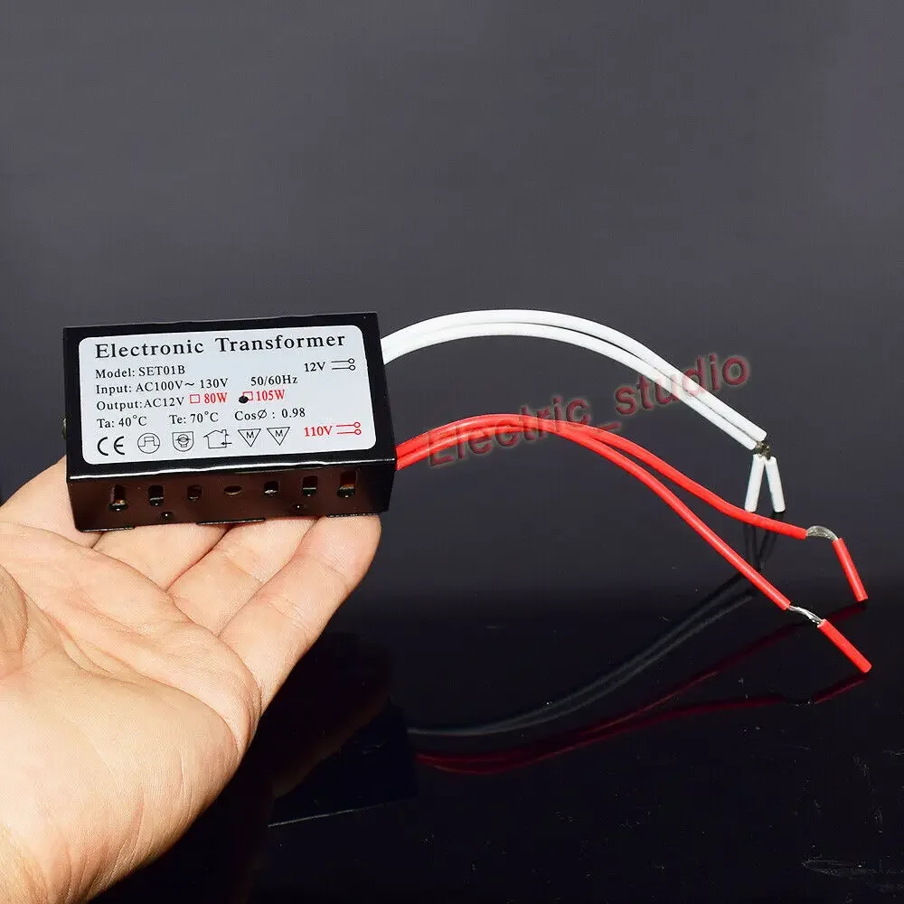 105W Electronic Transformer AC 110V 120V 130V to AC 12V for Halogen Lamp Power Supply Module