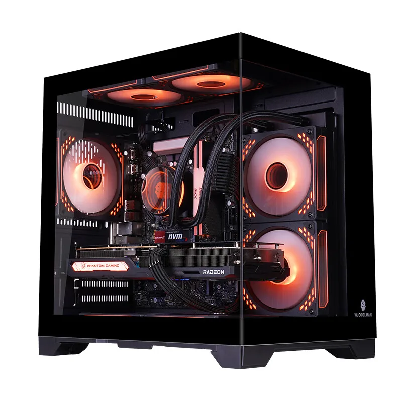 

WJCOOLMAN Lone Warrior MINI upgraded version black sea-view case with full side lighting, 240 water-cooling, M-ATX custom DIY