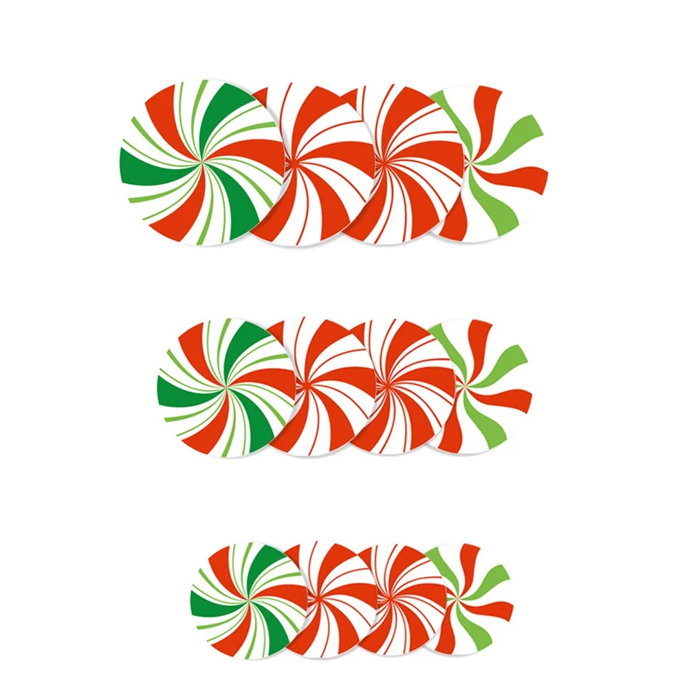 12 قطعة من ملصقات الحلوى على شكل دائري ذاتية اللصق على الأرض شارات جدارية لديكور عيد الميلاد وحفلات المنزل ومهرجان الفصول الدراسية