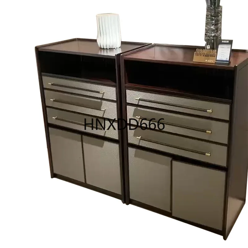 

New Chinese ebony dining side cabinet storage storage three-bucket cabinet