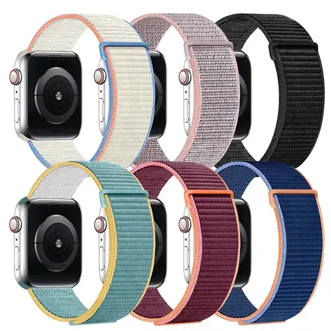 Apple Watch 밴드 용 나일론 루프 Ultra-2 49mm 44mm 40mm 45mm 41mm 스포츠 프라이드 팔찌 iwatch 스트랩 시리즈 9 8 se 7 6 5 4 3