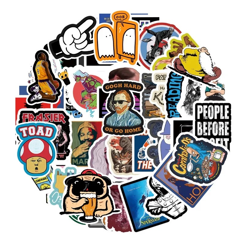 50pcs 만화 성격 재미 있은 크리 에이 티브 낙서 장식 스티커