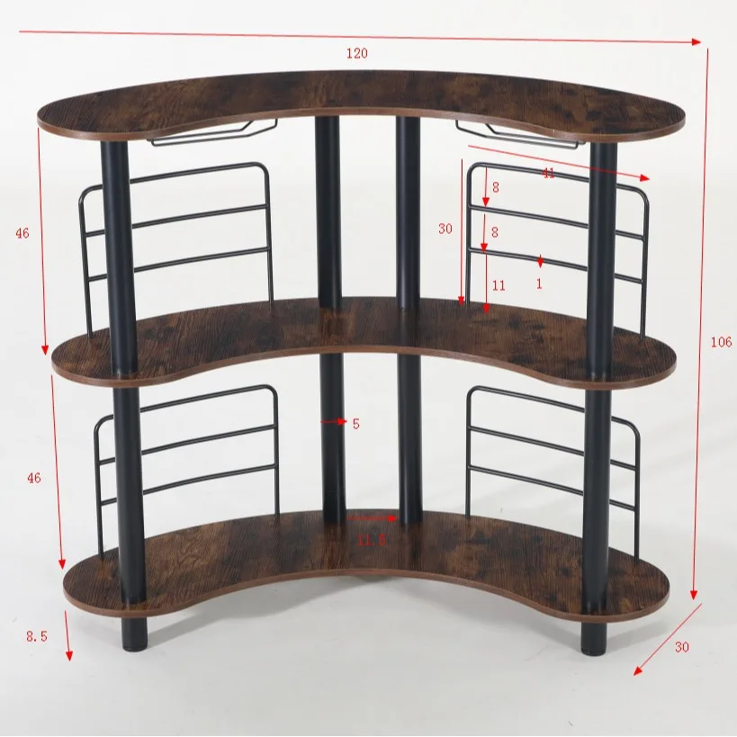 American island table, integrated wine cabinet, industrial style storage rack, bar high table, commercial live broadcast, overse