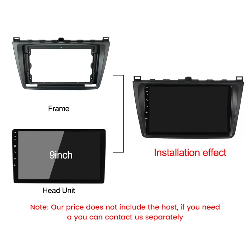 Rádio Do Carro Kit Quadro Principal Bisel, Painel Único Cabo Quadro, Painel Canbus, Rádio Bisel Completo para Mazda 6 2008 2009-2012, 9in