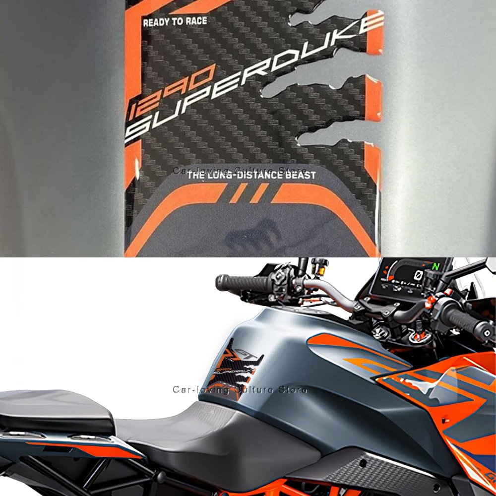 สติกเกอร์ป้องกันกันน้ำสำหรับ1290 Super Duke GT 2022-2024สติกเกอร์ป้องกันถังรถจักรยานยนต์สติกเกอร์ป้องกัน3D สติกเกอร์เรซิ่นอีพ็อกซี่