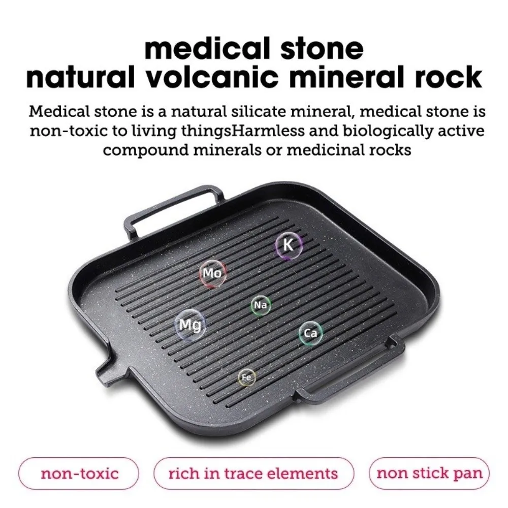 

Non Stick Korean Grill Pan Plate Portable Rectangle BBQ Grill Pan Skillet Easy Clean Camping Barbecue Pan Induction Cooker