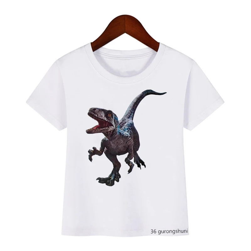 

Newly Jurassic World Dominion T-Shirt Dinosaur Print Cartoon Kids Clothes Party Gift Boys Girls Tshirt Summer Tops Dropship