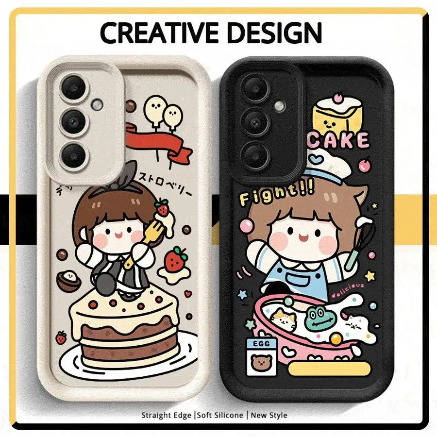 

Чехол для телефона Happy Cute Girl для Samsung Galaxy A21s A22 A24 A31 A33 A52s A53 A54 A55 A32 A36 Cover