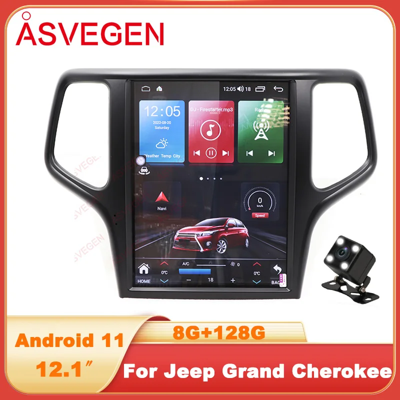 

12.1" Android 11 Tesla Car Radio Player For Jeep Grand Cherokee 128G Bluetooth Multimedia Audio Stereo GPS Navigation CarPlay