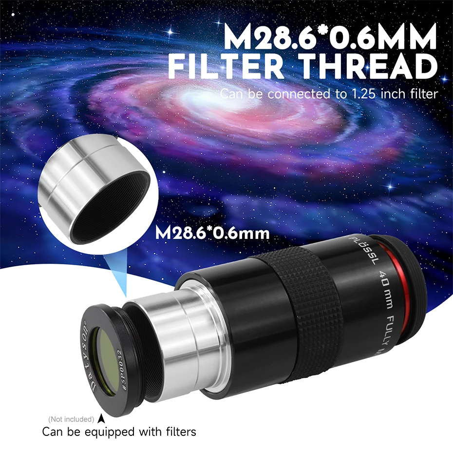 Datyson Fei Yao Serie 52 Grad PL 6,4/12,4/15/20/25/32/40mm Astronomisches Okular mit 6 Optionalen Spezifikationen – Detail 11