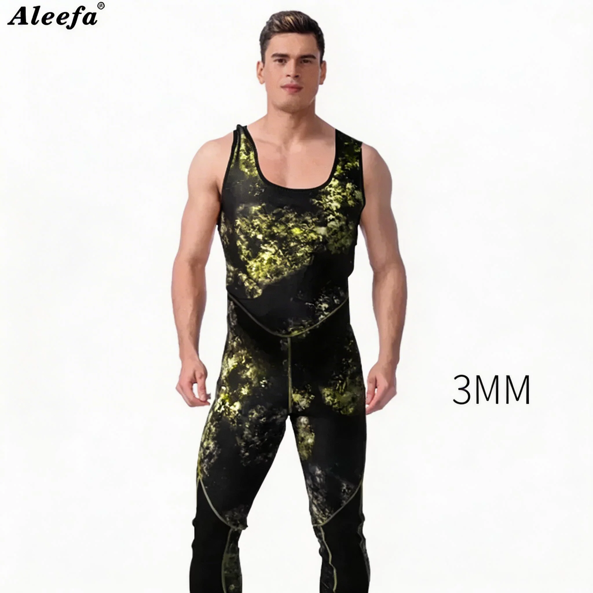 Wetsuit 3mm Neoprene Camouflage Men\'s Diving Suit Split Scuba  Spearfishing Surfing Jumpsuit for cold water Swimsuit
