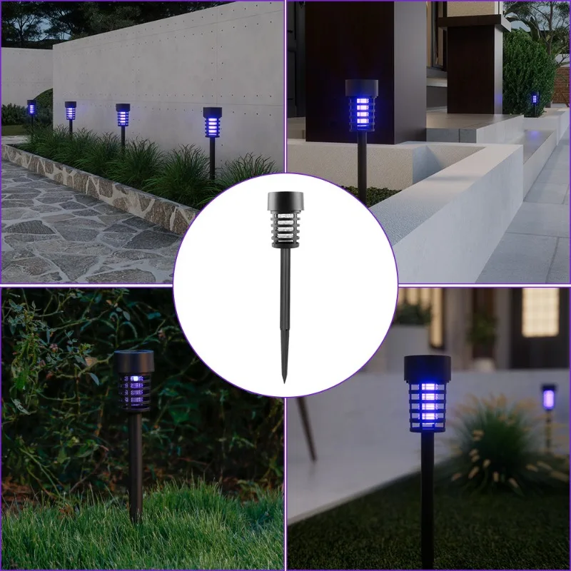 1-4PCS  Solar Mosquito Killer Light Strong Electric Shock Waterproof for Household Courtyard Garden Lawn Lamp Outdoor