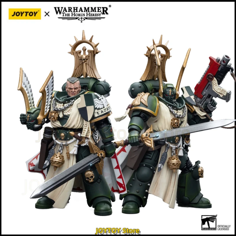 Genuine JOYTOY Warhammer 40K 1/18Action Figure 40K Dark Angel Master Lazarus Master with Power Fist Military Model Toy Gift