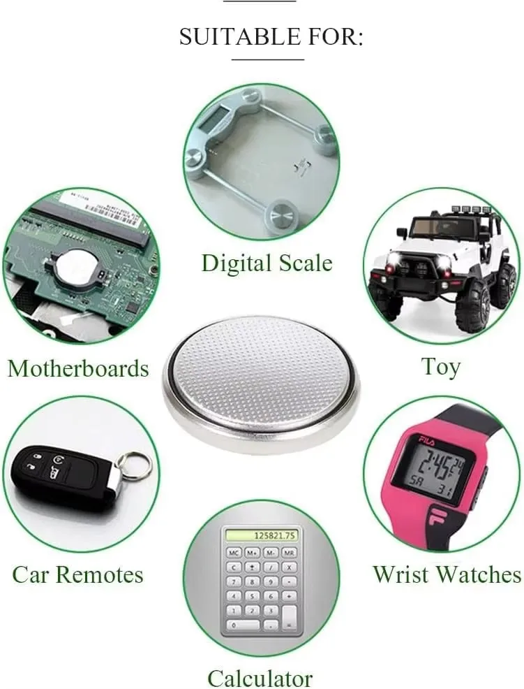 5-100pcs CR1220 Batteries 3V Lithium Coin Cell CR 1220 Battery High Capacity for Watches Healthcare Devices Calculator Etc