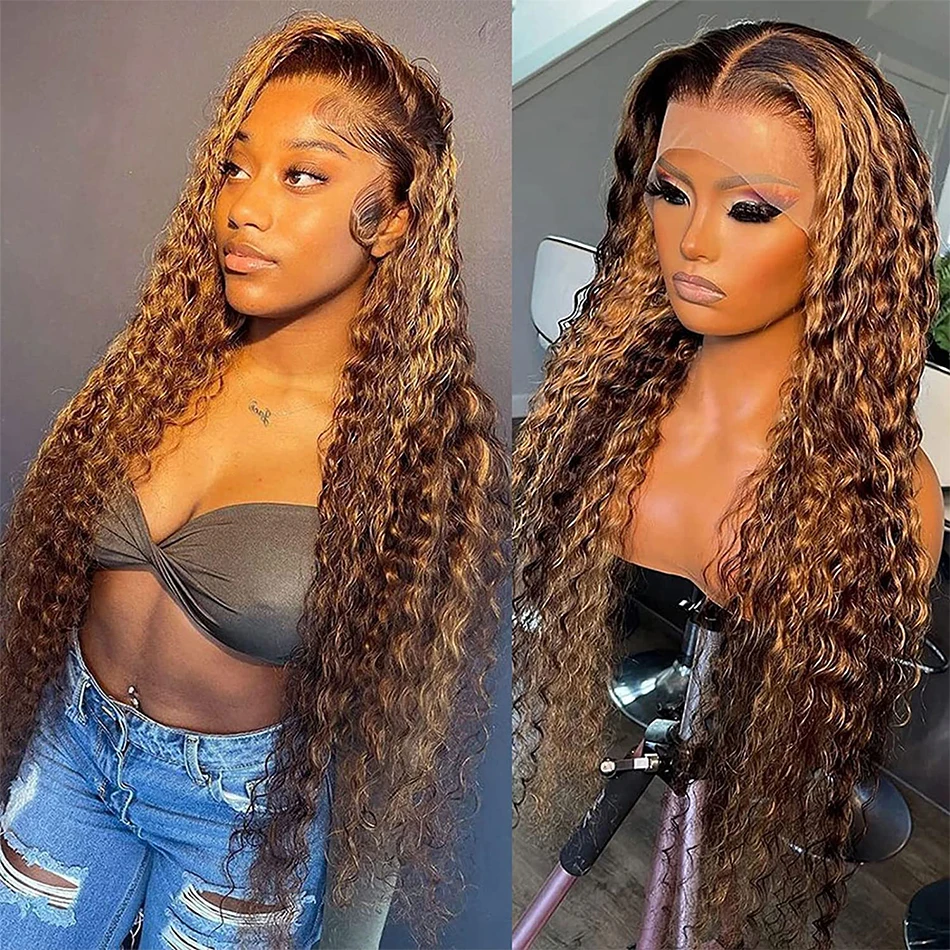 

Wiggogo Highlight Wig Human Hair Deep Wave Frontal Wig 13X6 Hd Lace Frontal Wigs Colored 13X4 Curly Lace Front Human Hair Wig