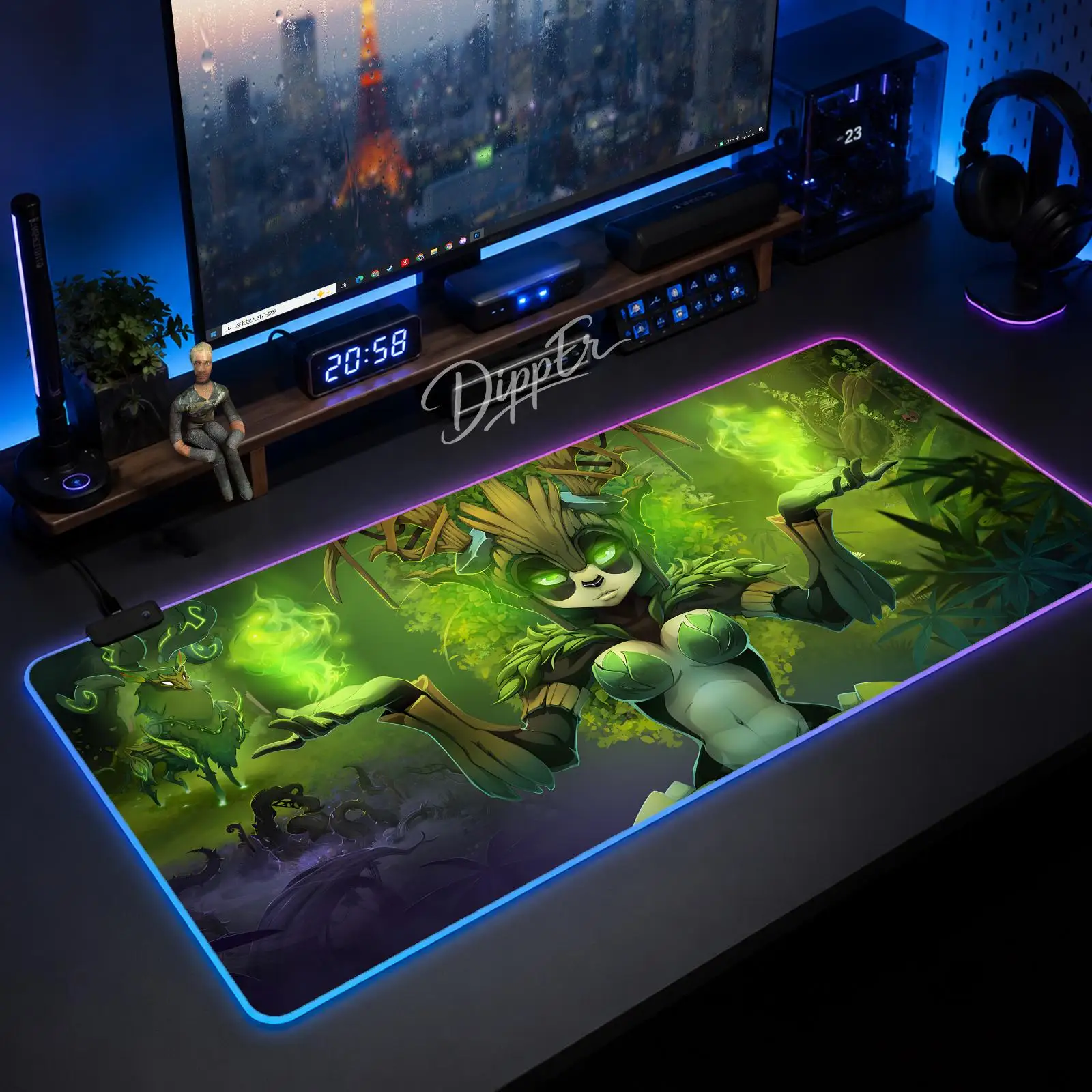 

Game Dofus Mouse Pad Gaming Anime Mouse Pad XXL RGB Desk Mats LED Table Pads Backlit Rubber Desktop