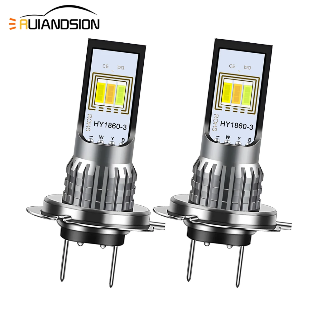 

RUIANDSION 2Pcs 1000LM Super Bright H11 H7 LED Canbus No Error Headlight Bulb Auto Driving Running Lamp 12-24V for Motorcycle