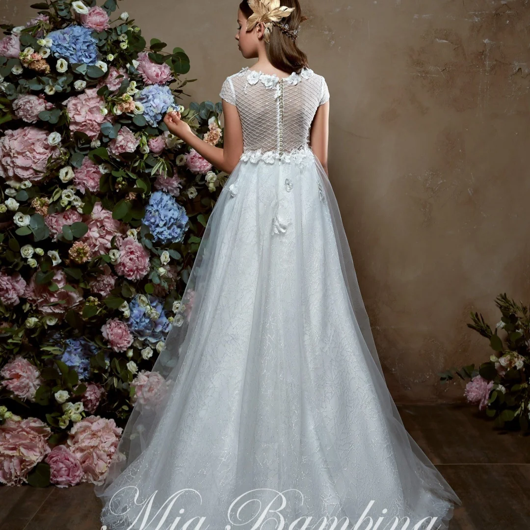 زهرة وردية فستان فتاة مع القوس ، شارات زخرفية الطبقات ، زهرة القمامة لطيف ، حفلة الطفل الأولى بالتواصل ، فستان الأميرة ، هدية الزفاف