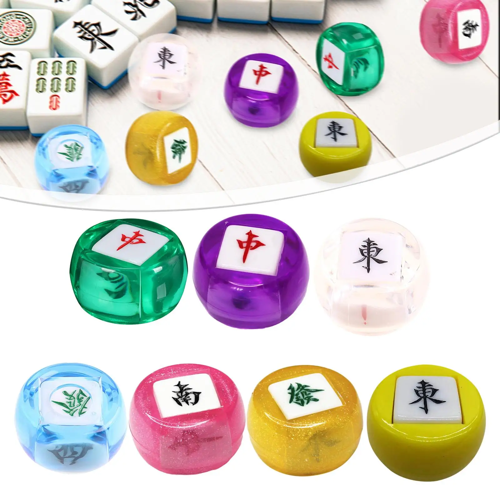 Dés de Mahjong chinois, dés polyédriques, jeu de cartes en acrylique, fête