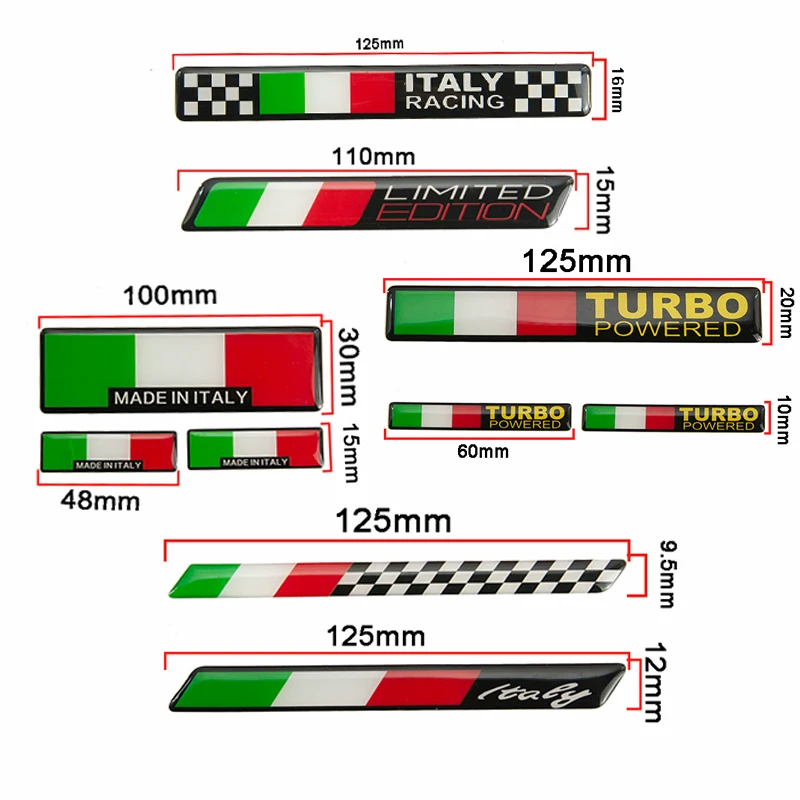 3D Motorcycle Decoration Stickers Front Fairing Decals Italy Flag Stickers Case Sprint Flag Waterproof Fuel Tank Trim