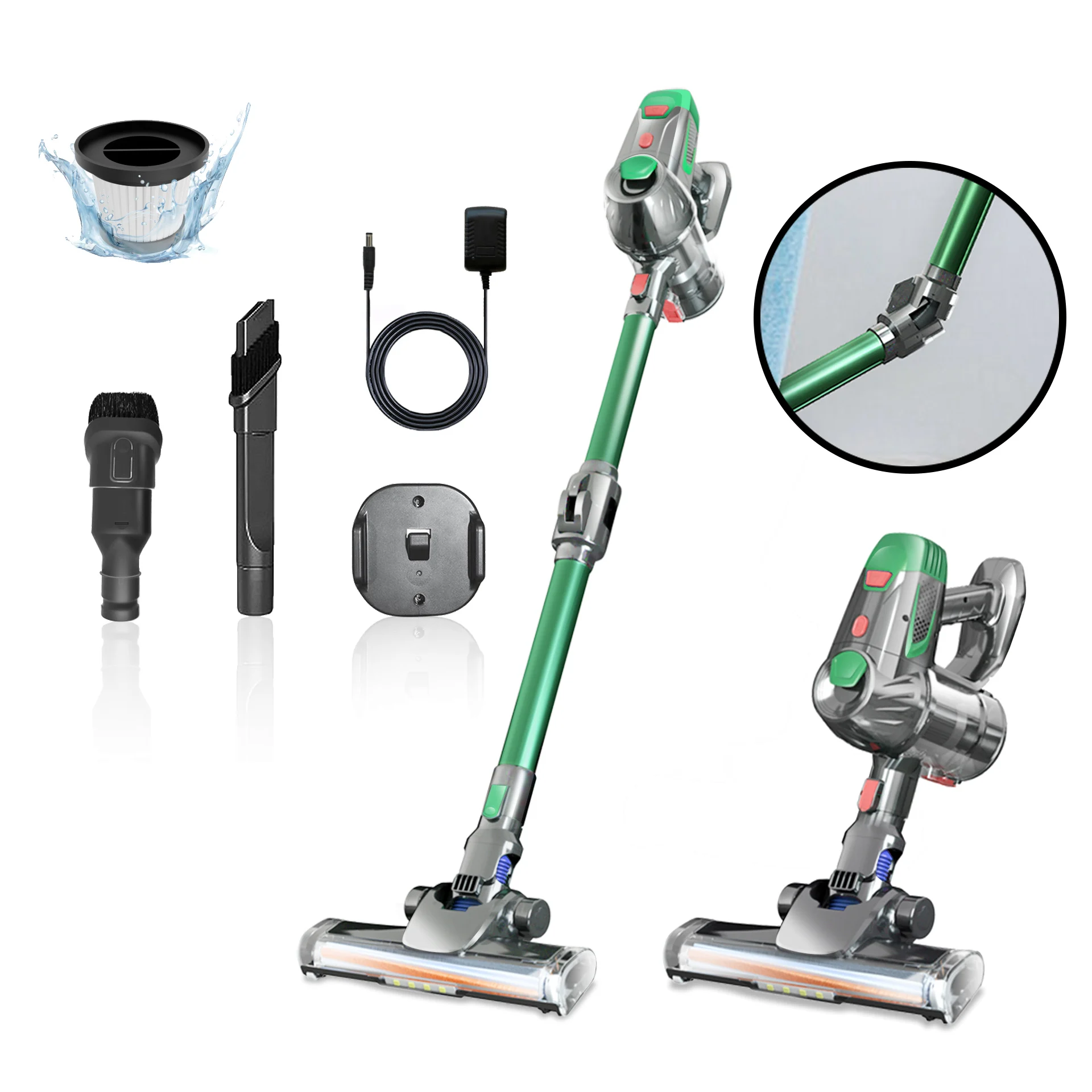 مكنسة كهربائية محمولة لاسلكية، مضادة للتشابك، قابلة للفصل، شفط قوي، 180 ° تنظيف، يستخدم لشعر الحيوانات الأليفة والسجاد #1