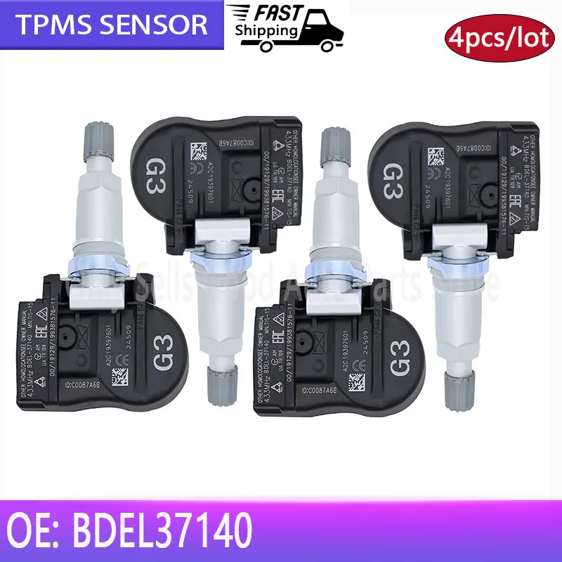 4PCS BDEL37140 Car TPMS Tire Pressure Monitor Sensor FFor Mazda 3 CX-30 2019 2020 2021 2022 2023 2024 2025 2026 433MHz