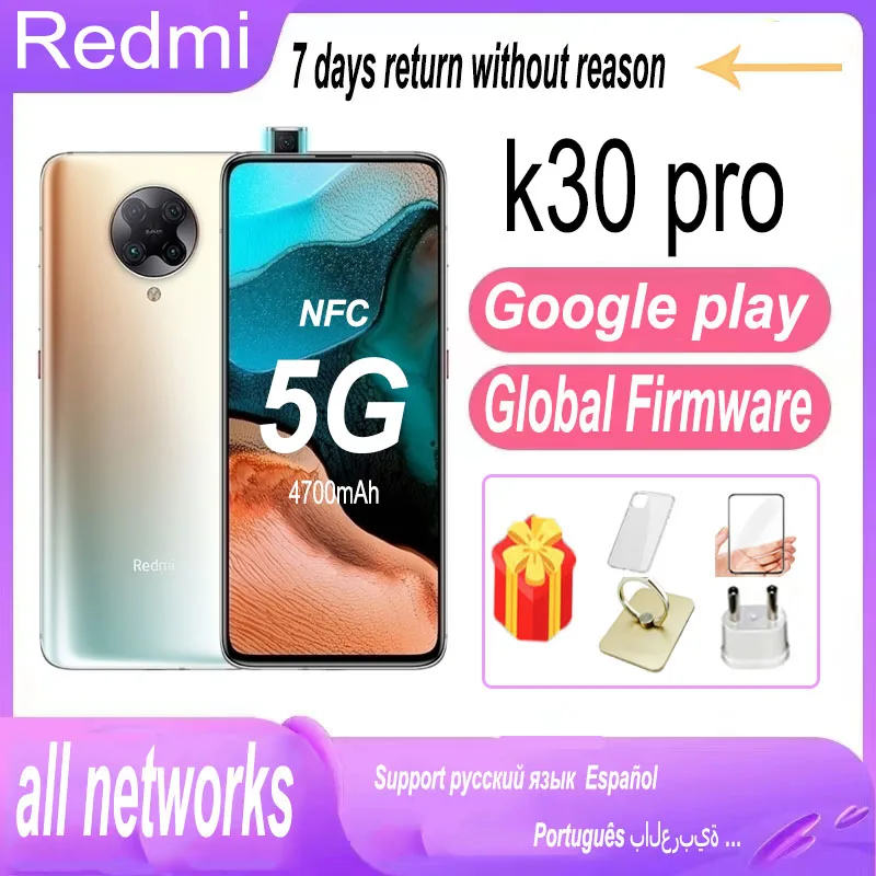 Smartphone Xiaomi Redmi K30 Pro 5G Global firmware 6.67 inches Snapdragon 865 5G used phone