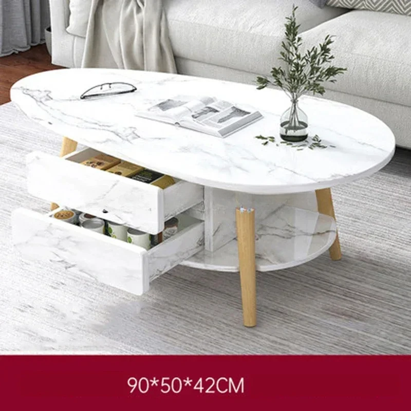 Modern Wood Coffee Table Room Living Room Drawers Extendable White Storage Side Table Mesa Centro Dining Table Home Furniture
