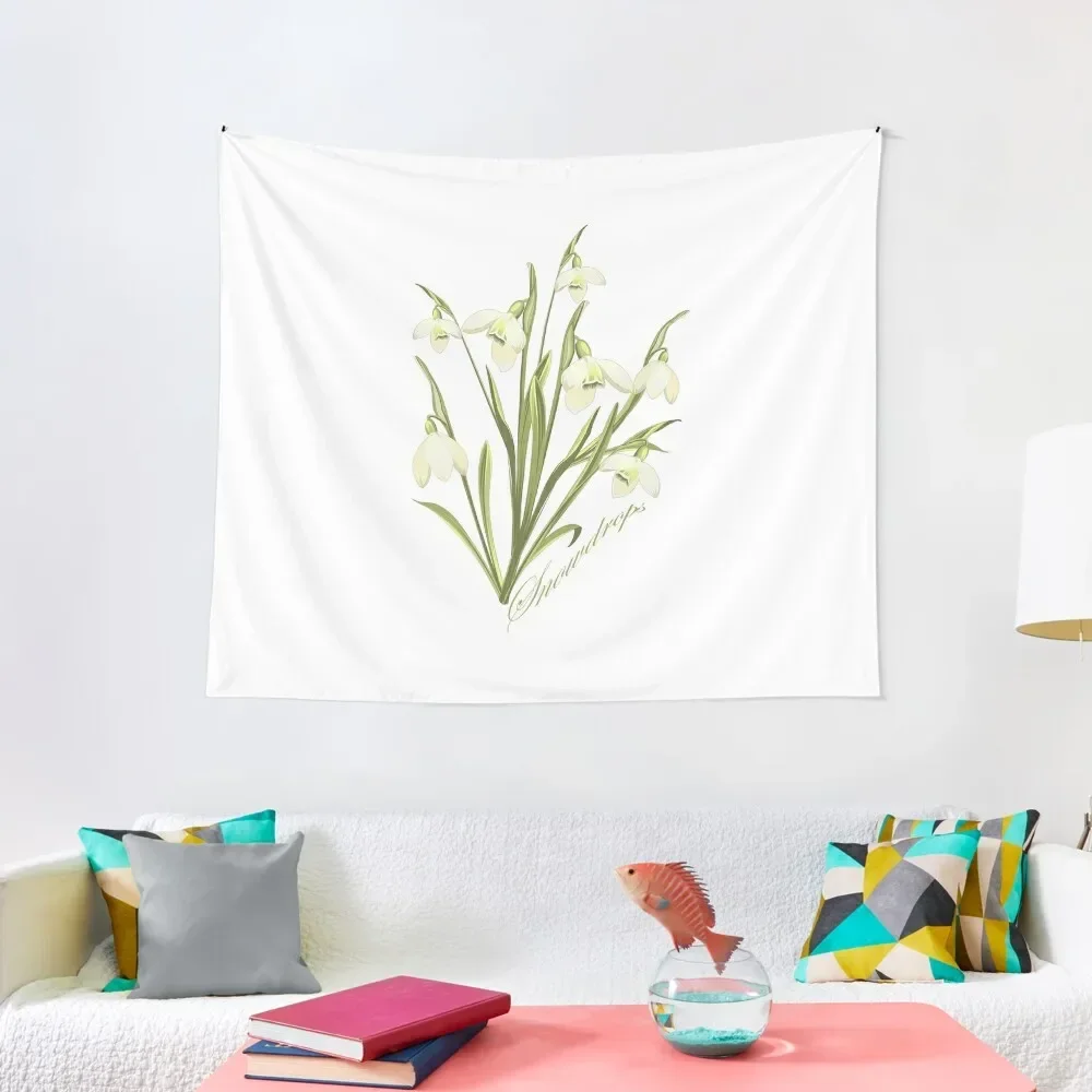 

Snowdrops Tapestry Wall Decor Hanging Room Decor Aesthetic Nordic Home Decor Tapete For The Wall Tapestry