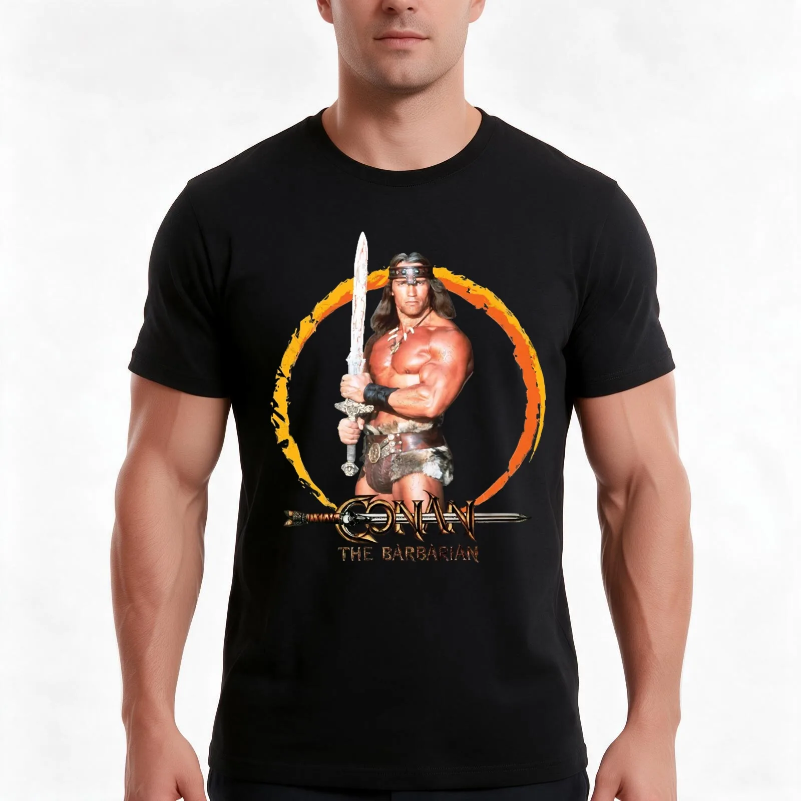 Conan the Barbarian Design T-Shirt, Summer Casual Cotton Tee, Oversized Streetwear Tops, Vintage Graphic Print, Unisex Men Women