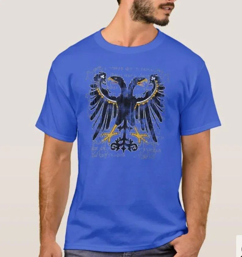 German Double-headed Eagle with Lord's Prayer T-Shirt 100% Cotton O-Neck Summer Short Sleeve Casual Mens T-shirt Size S-3XL