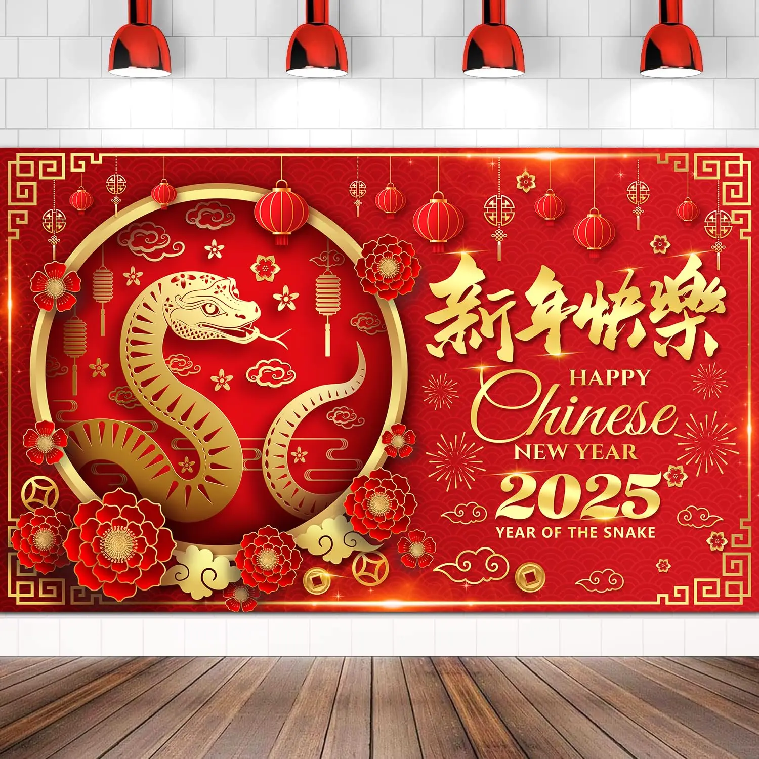 

Chinese New Year Decorations 2025 Backdrop Lunar New Year Decorations Year of The Snake 2025 Decorations Chinese New Year Banner