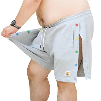 Pantalones cortos deportivos de doble botonadura para hombre, pantalones de chándal de culturismo de algodón, pantalones cortos de Fitness, gris, lindo oso