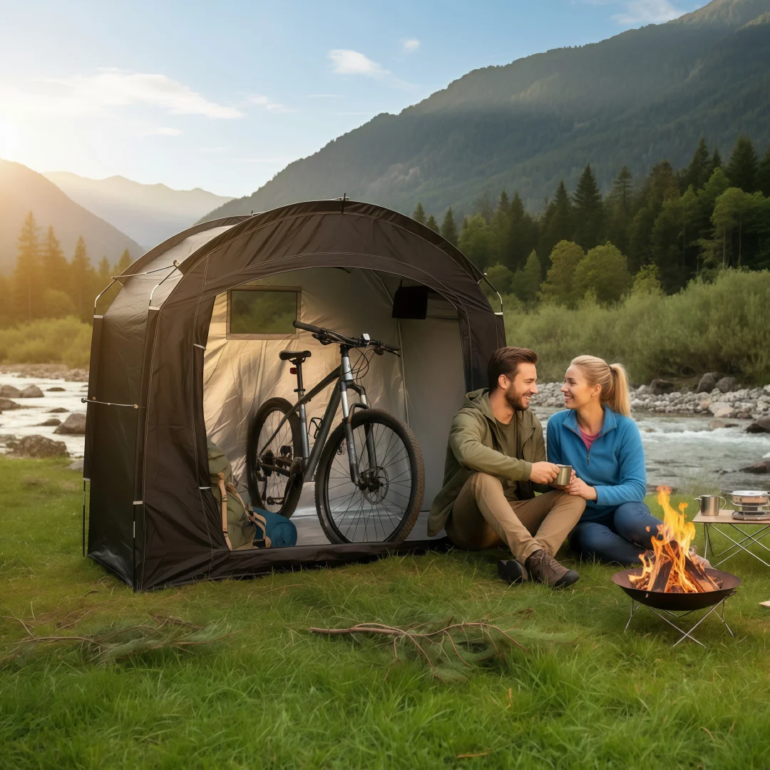 

Portable Outdoor Bike Shelter Tent with Thickened Oxford Cloth Personal Protection Canopy for Travel Hiking And Cycling