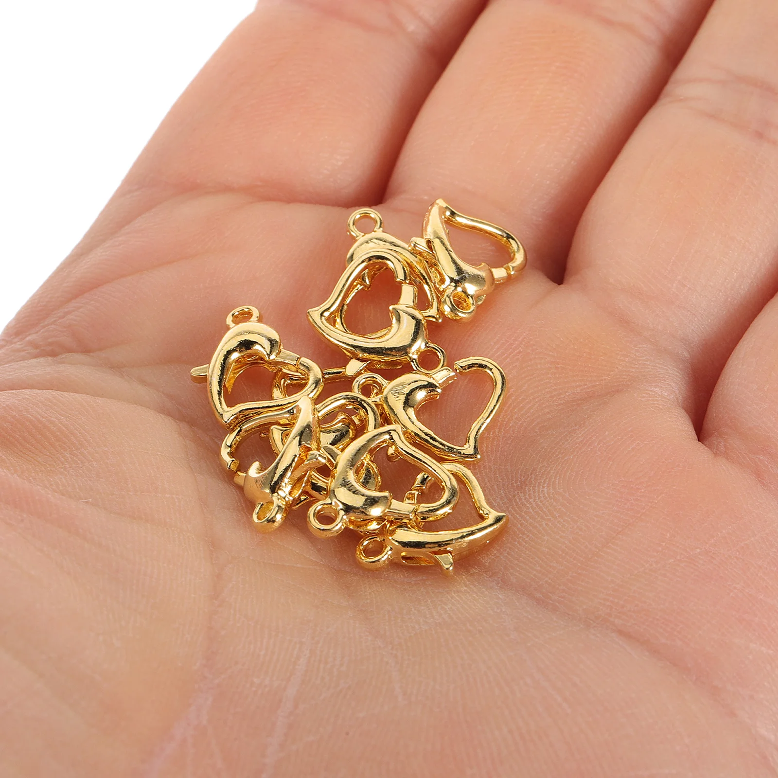 

10Pcs Metal Lobster Clasps Heart Shape Jewelry DIY Buckles for Necklace Bracelet Jewelry Making Accessories Lobster Clasp